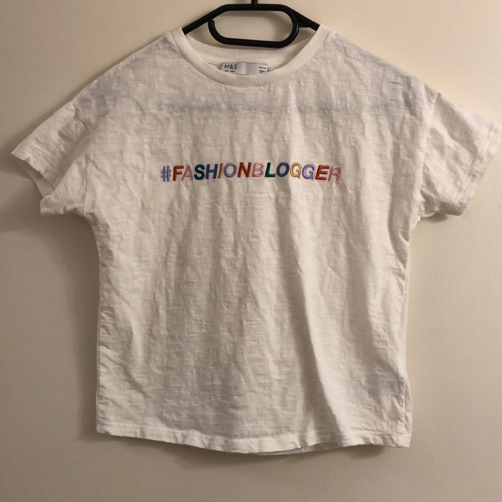 M&S #FASHIONBLOGGER White T-shirt